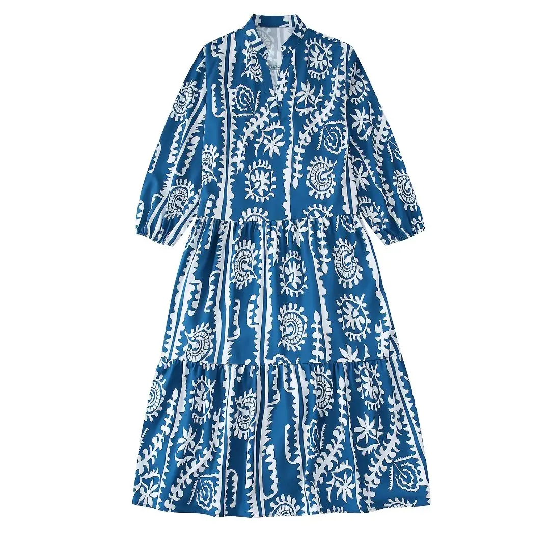 2022 Women Printing Shirt Style Layered Decoration Dress Vintage Long Sleeve Female Dresses Vestido
2022 Women Printing Shirt Style Layered Decoration Dress Vintage Long Sleeve Female Dresses Vestido