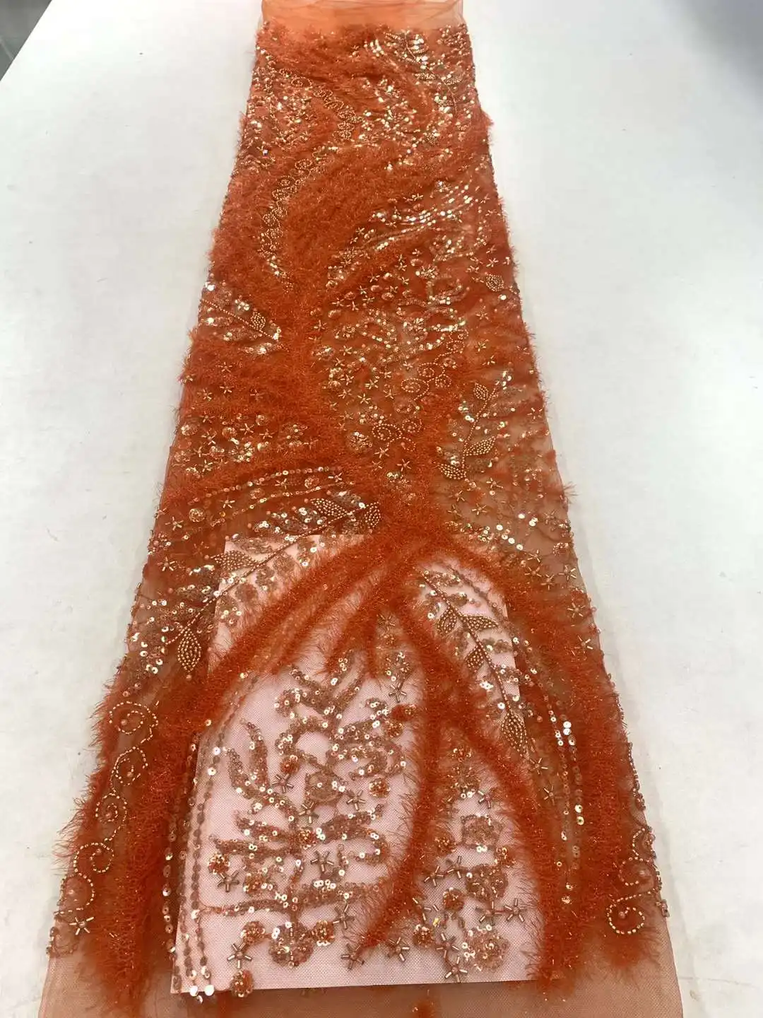 Luxury Hand Beaded Lace Fabric Bridal Fabric High-end Wedding Fabrics French Nigerian Sequins Beads Embroidered on Tulle 5 Yards
Luxury Hand Beaded Lace Fabric Bridal Fabric High-end Wedding Fabrics French Nigerian Sequins Beads Embroidered on Tulle 5 Yards