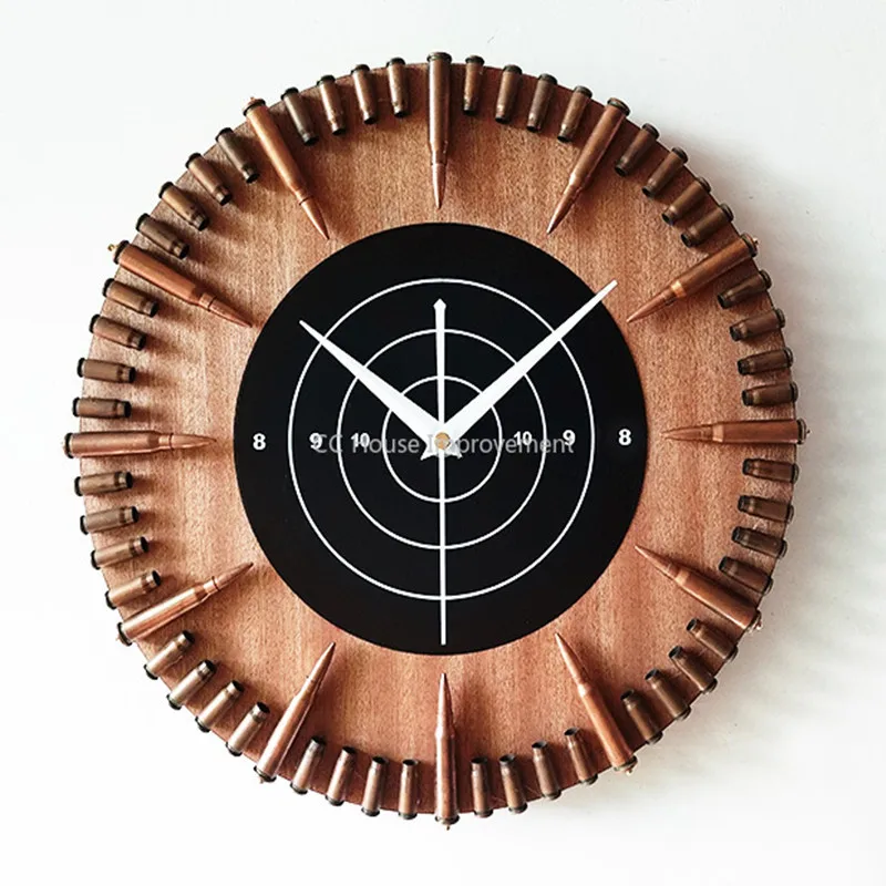 Aim at the Bull's-eye Bullet Solid Wood Wall Clock Home Decoration Bullet Clock Gun Target Shell Clock
Aim at the Bull's-eye Bullet Solid Wood Wall Clock Home Decoration Bullet Clock Gun Target Shell Clock