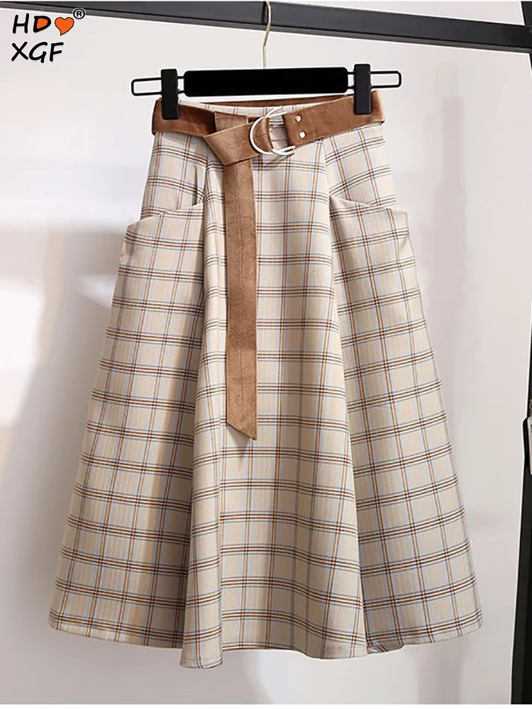 Vintage Plaid Tweed Knitted Skirt Autumn New Elastic A-line High Waist Pocket Umbrella Skirt Streetwear Women Elegant Midi Skirt
Vintage Plaid Tweed Knitted Skirt Autumn New Elastic A-line High Waist Pocket Umbrella Skirt Streetwear Women Elegant Midi Skirt