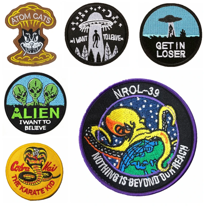 Патчи Alien UFO для глажения, нашивки на одежду, Космические Планеты, нашивки, одежда, горячие клейкие нашивки, Кобра, Кай, технические
Патчи Alien UFO для глажения, нашивки на одежду, Космические Планеты, нашивки, одежда, горячие клейкие нашивки, Кобра, Кай, технические