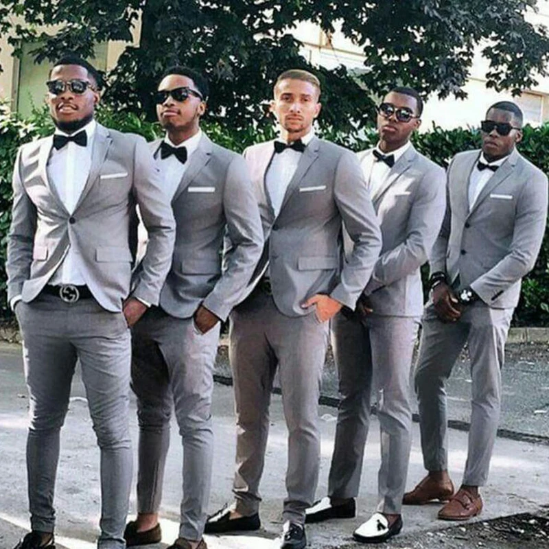 Suit for Men Groomsmen Wedding Light Grey Peaked Lapel Single Breasted 2 Pcs Formal Business Slim Fit Best Men Blazers Hombre
Suit for Men Groomsmen Wedding Light Grey Peaked Lapel Single Breasted 2 Pcs Formal Business Slim Fit Best Men Blazers Hombre