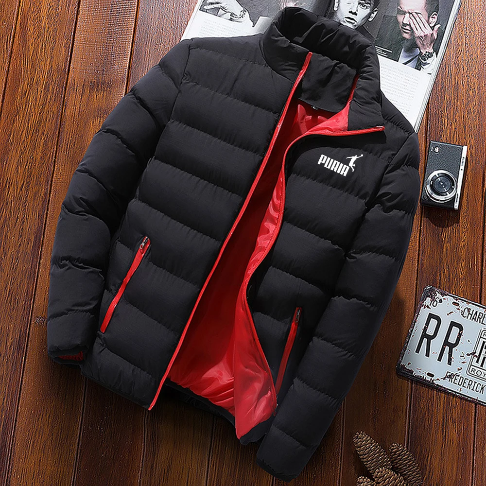 

Warm Thick Mens Casual Windbreaker Jacket Coat Men 2023 Winter New Hot Outwear Stand Collar Male Windbreak Jacket Men's Puffer