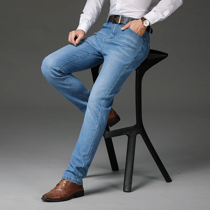 Men's Spring Fitted Straight Stretch Denim Classic Badge Youth Male Business Casual Jeans Long Trousers Plus Size 46
Men's Spring Fitted Straight Stretch Denim Classic Badge Youth Male Business Casual Jeans Long Trousers Plus Size 46