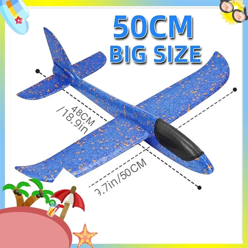 50CM Big Foam Plane Glider Hand Throw Airplane Light Inertial EPP Bubble Planes Outdoor Launch Kids Toys for Children Boys Gift
50CM Big Foam Plane Glider Hand Throw Airplane Light Inertial EPP Bubble Planes Outdoor Launch Kids Toys for Children Boys Gift
