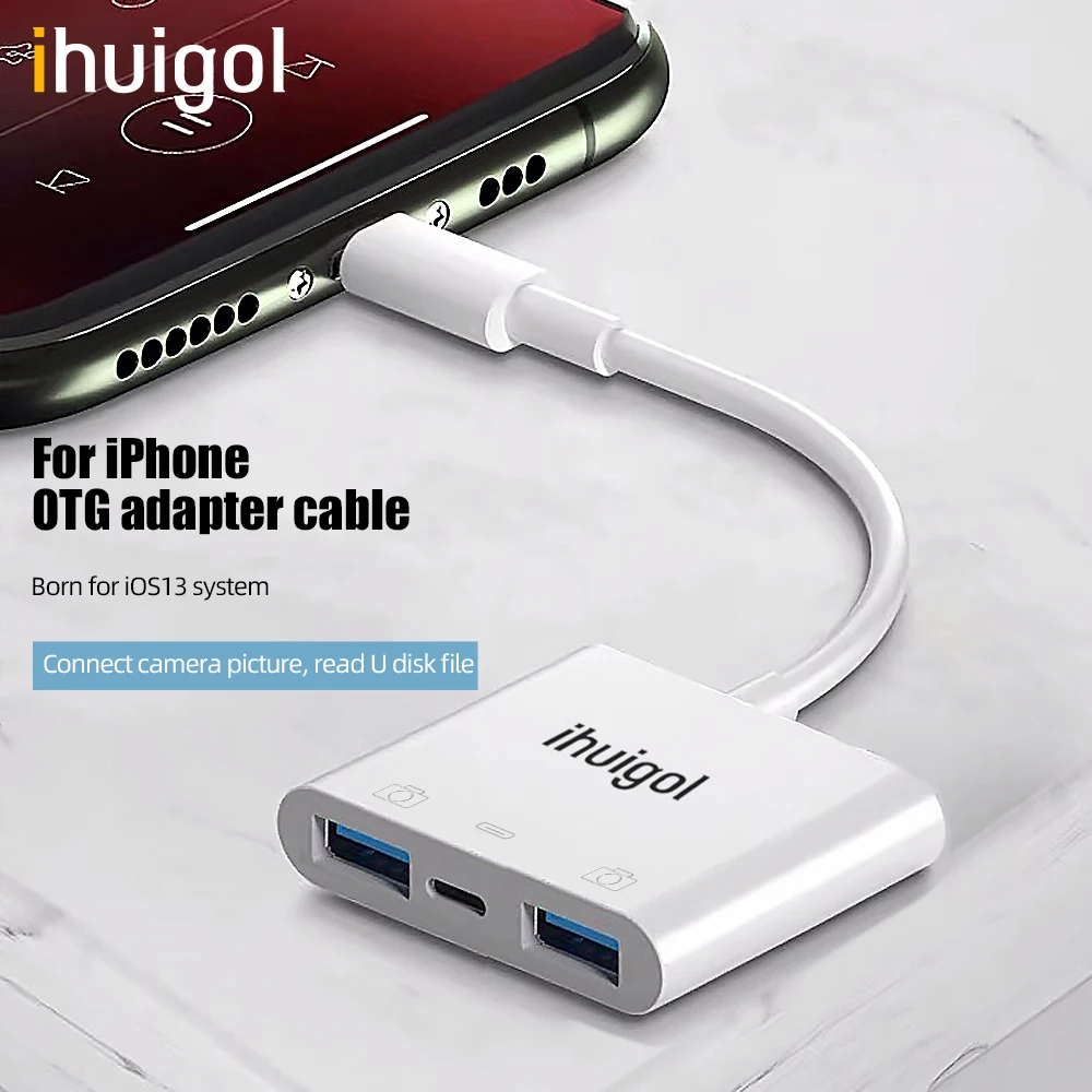 ihuigol OTG USB For iPhone Adapter to USB 3.0 Converter Mouse Keyboard U Disk Camera CardReader Data Converter For iPhone 13 12
ihuigol OTG USB For iPhone Adapter to USB 3.0 Converter Mouse Keyboard U Disk Camera CardReader Data Converter For iPhone 13 12