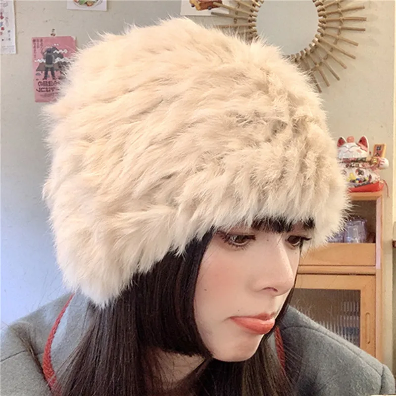 Fashion Luxury Hats Winter Women Rabbit Fur Hat Warm Natural Fluffy Fur Female Caps Skullies Beanies Hat Outdoor Snow Cap
Fashion Luxury Hats Winter Women Rabbit Fur Hat Warm Natural Fluffy Fur Female Caps Skullies Beanies Hat Outdoor Snow Cap