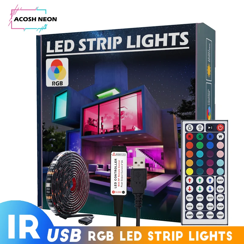 TV Backlight 30LEDs/M RGB LED Strips with 44Keys Remote Control DIY Colors TV LED for Gaming Lights Ambient Lighting Kit
TV Backlight 30LEDs/M RGB LED Strips with 44Keys Remote Control DIY Colors TV LED for Gaming Lights Ambient Lighting Kit