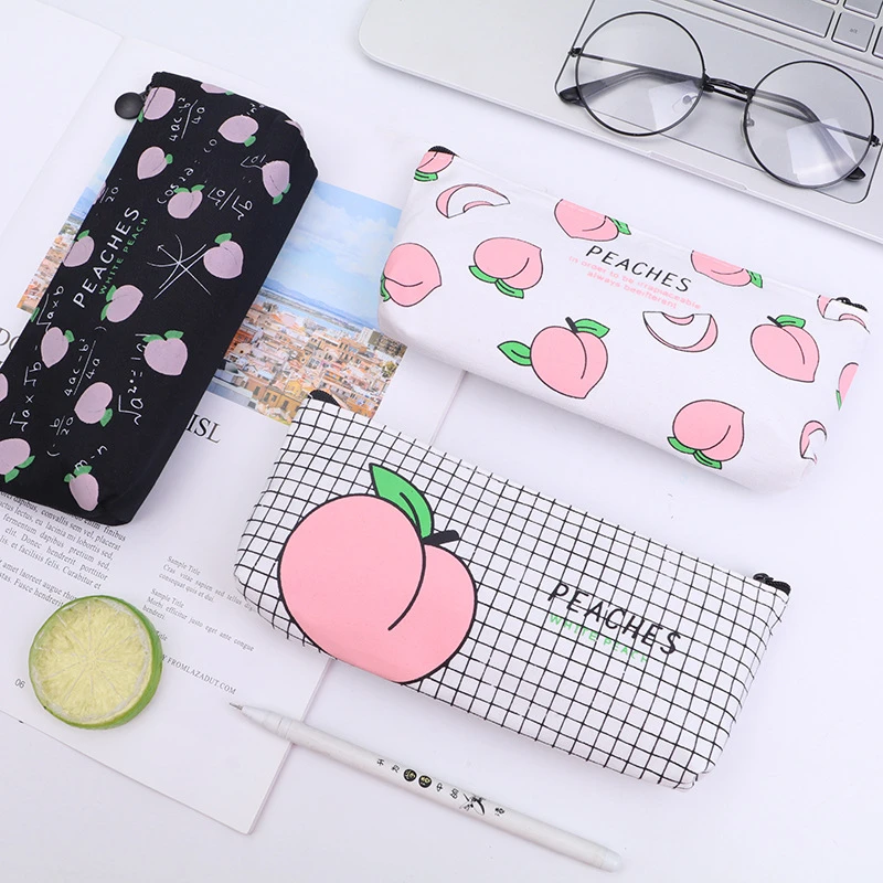 1 PCS Kawaii Peach Pen Pencil Case Bag Canvas School Stationary Receive Black Tools Makeup Pouch Cosmetics Case
1 PCS Kawaii Peach Pen Pencil Case Bag Canvas School Stationary Receive Black Tools Makeup Pouch Cosmetics Case