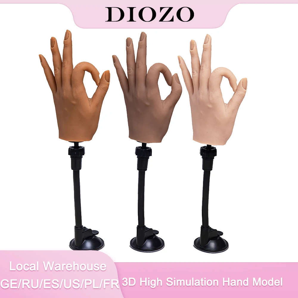 DIOZO 3D High Simulation Hand Model For Nail Art Silicone Practice Adult Mannequin With Flexible Finger Adjustment Practice Hand
DIOZO 3D High Simulation Hand Model For Nail Art Silicone Practice Adult Mannequin With Flexible Finger Adjustment Practice Hand