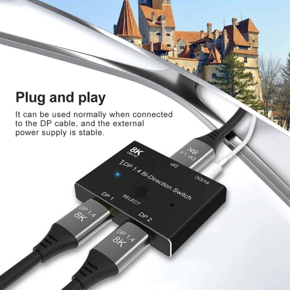Switcher HDMI-compatible 2.1 2 In 1 Out Ultra Speed 48Gbps 8K@60Hz 4K@120Hz Switch Adapter With Switch Button For HDTV Projector
Switcher HDMI-compatible 2.1 2 In 1 Out Ultra Speed 48Gbps 8K@60Hz 4K@120Hz Switch Adapter With Switch Button For HDTV Projector