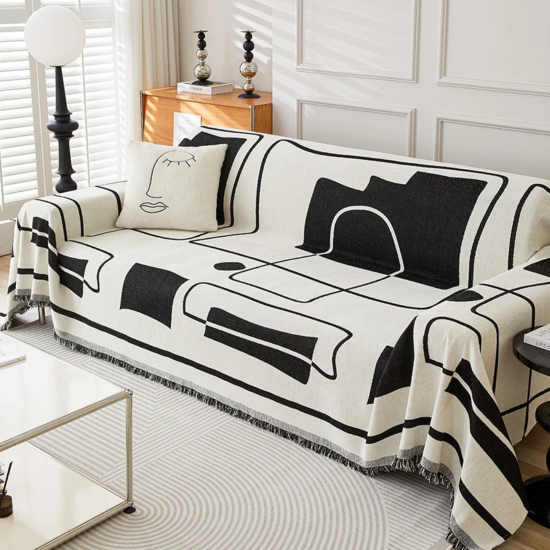 Black Geometry Sofa Towel All-purpose Modern Simple Sofa Cover Cloth Double-sided Anti-cat Scratching Sofa Slipcover Blankets
Black Geometry Sofa Towel All-purpose Modern Simple Sofa Cover Cloth Double-sided Anti-cat Scratching Sofa Slipcover Blankets