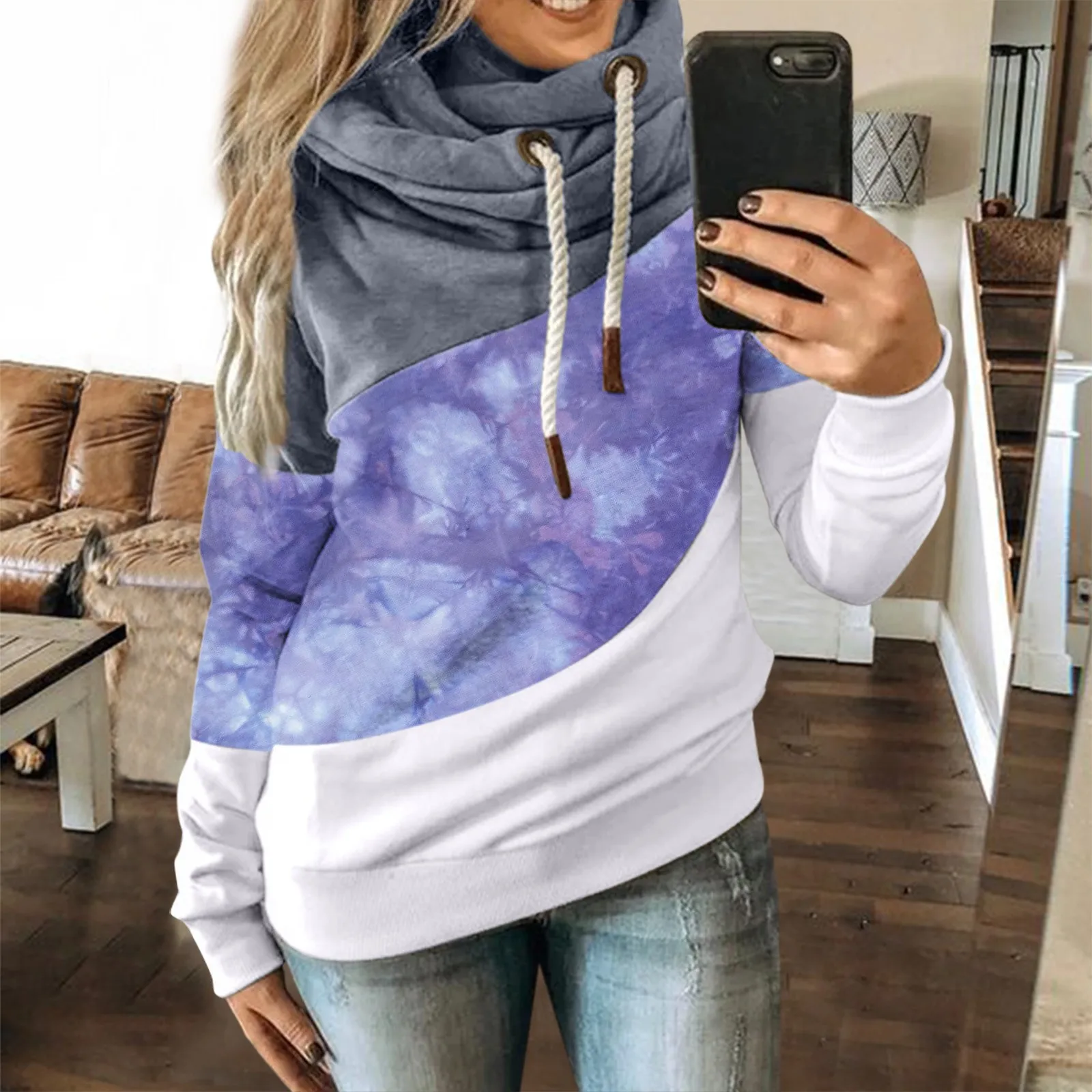 Women Autumn Winter Casual Tie-Dye Contrast Long Sleeve Hoodie Sweatshirt Tops Green Top
Women Autumn Winter Casual Tie-Dye Contrast Long Sleeve Hoodie Sweatshirt Tops Green Top