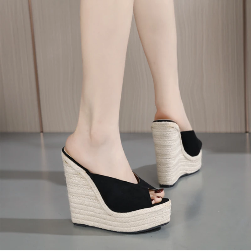 2023 New Summer Suede Slope Heel Knitted Hemp Rope High Heel Slippers Women's High Heel Shoes Platfroms Women Casual Shoes
2023 New Summer Suede Slope Heel Knitted Hemp Rope High Heel Slippers Women's High Heel Shoes Platfroms Women Casual Shoes