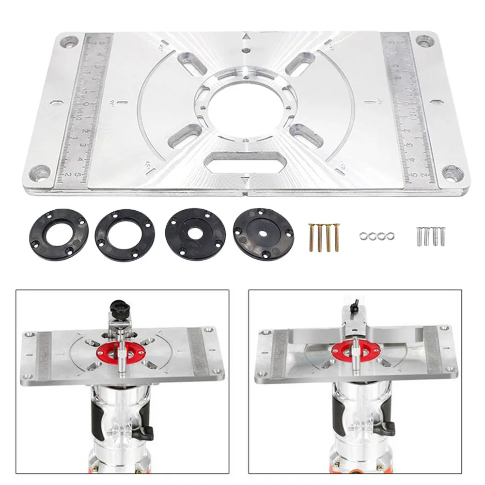 Insert Router Plate Woodworking Aluminium Alloy Convenient Engraving Models Plastics Rings Table Tools Druable
Insert Router Plate Woodworking Aluminium Alloy Convenient Engraving Models Plastics Rings Table Tools Druable