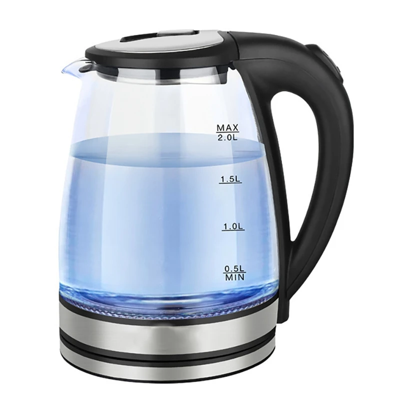 2L Stainless Steel Electric Kettle Blue LED Light Glass Hot Water Kettle
2L Stainless Steel Electric Kettle Blue LED Light Glass Hot Water Kettle