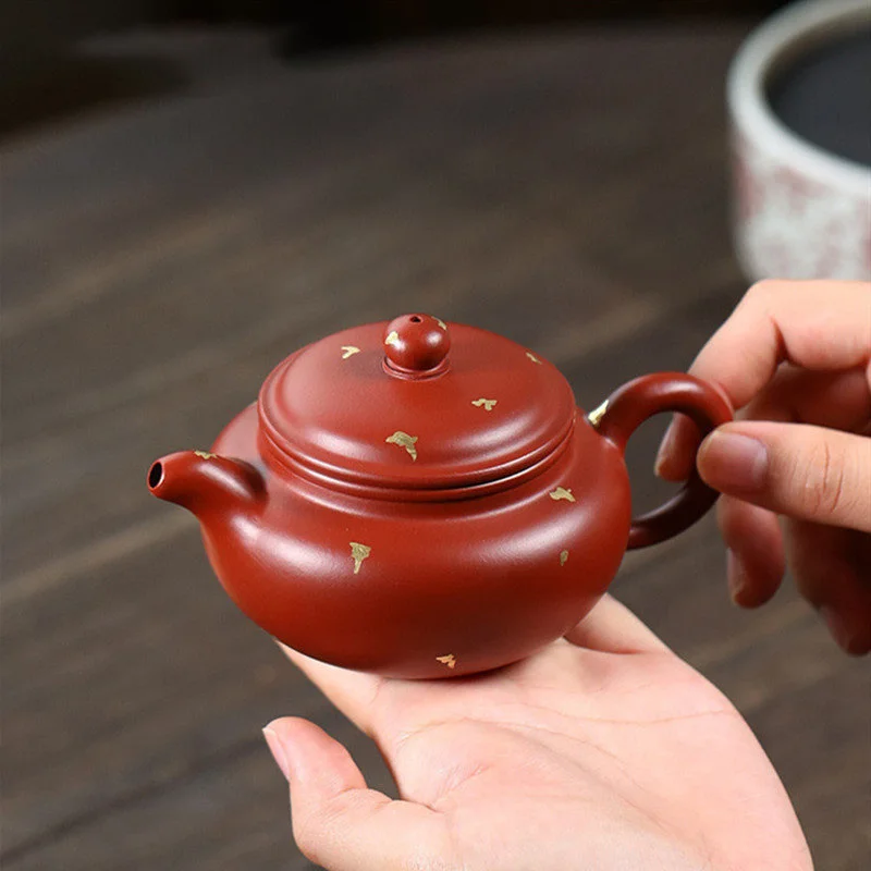 

Чайники из исинской фиолетовой глины 180 мл, чайники известных художников ручной работы, античный чайник из сырой руды, чайник из глины Dahongpao Zhu, китайский чайный набор Zisha