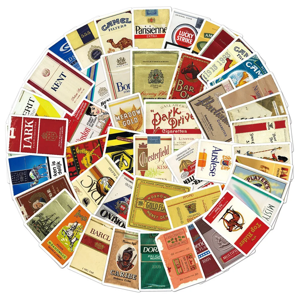 10/30/50PCS Vintage Cigarette Packaging Stickers DIY Diary Phone Laptop Luggage Skateboard Graffiti Decals Fun for Kid Toys Gift
10/30/50PCS Vintage Cigarette Packaging Stickers DIY Diary Phone Laptop Luggage Skateboard Graffiti Decals Fun for Kid Toys Gift