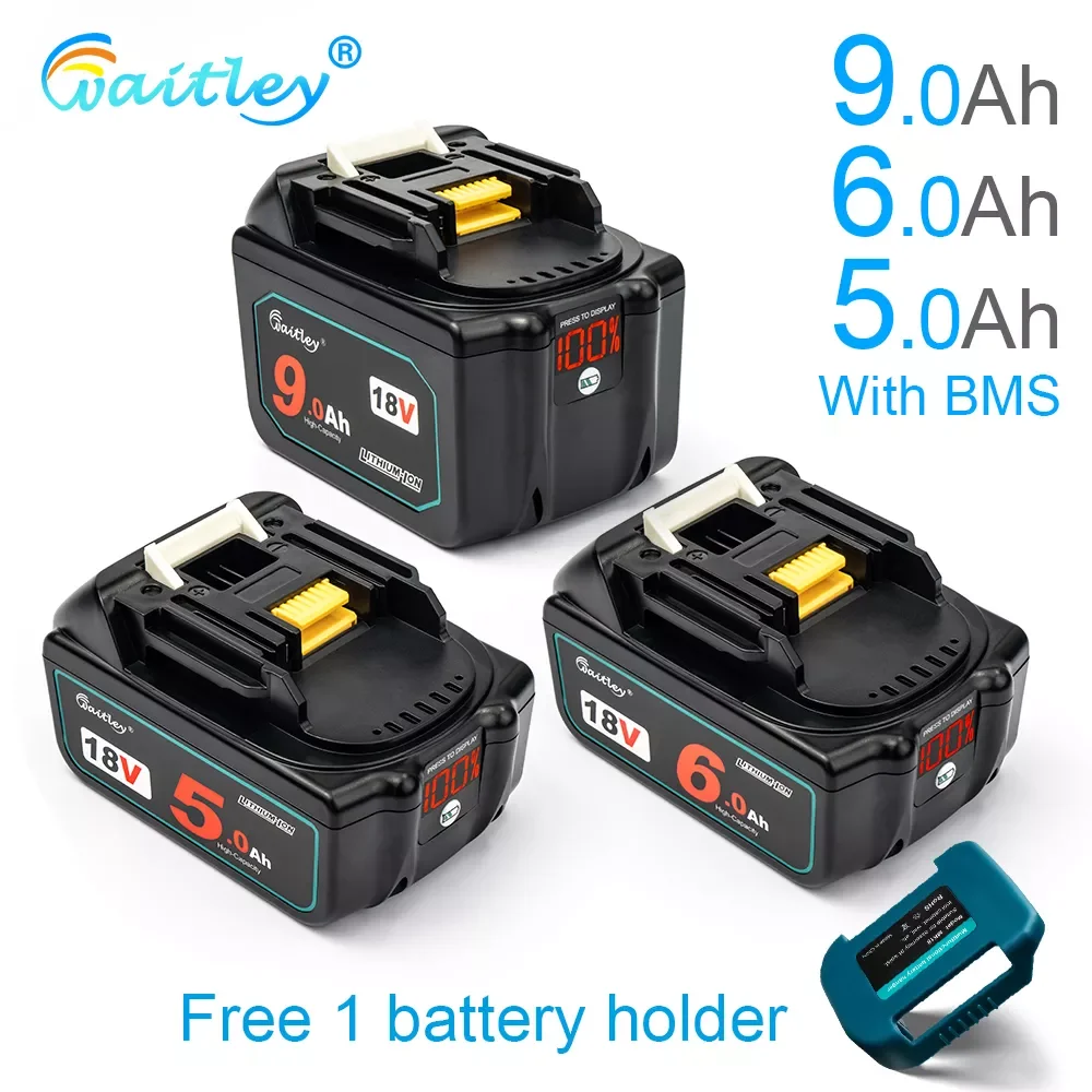 2023NEW Waitley 18V 5.0 6.0Ah Rechargeable Battery For Makita Power Tools with LED Li-ion Replacement LXT BL1860 1850 18 v 9 A 6 
2023NEW Waitley 18V 5.0 6.0Ah Rechargeable Battery For Makita Power Tools with LED Li-ion Replacement LXT BL1860 1850 18 v 9 A 6