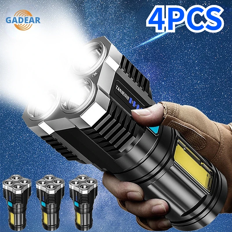 4 PCS High Power Portable 4LED Flashlight USB Rechargeable Camping Working Light COB Lamp Built In Battery Multifunction Lantern
4 PCS High Power Portable 4LED Flashlight USB Rechargeable Camping Working Light COB Lamp Built In Battery Multifunction Lantern
