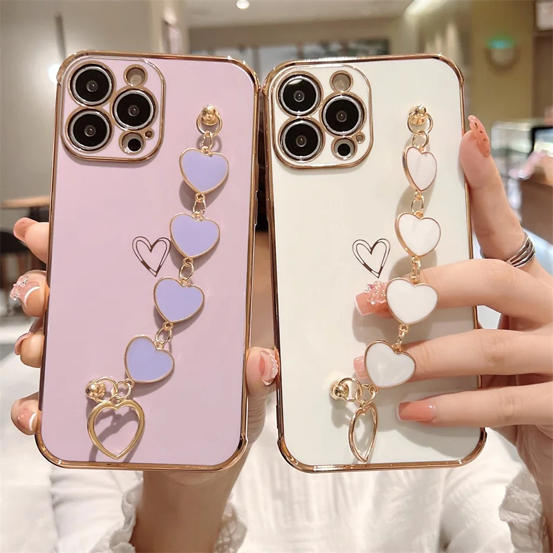 Bracelet Heart Phone Case For iphone 13 12 Mini 11 Pro XS Max XR X SE 2 2020 3 8 7 Plus Plating Soft TPU Shockproof Back Cover
Bracelet Heart Phone Case For iphone 13 12 Mini 11 Pro XS Max XR X SE 2 2020 3 8 7 Plus Plating Soft TPU Shockproof Back Cover