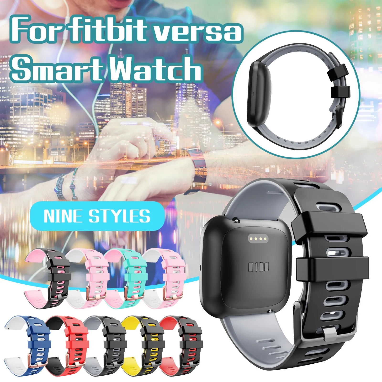 Для умных часов Fitbit Versa, силиконовые сменные ремешки для мужчин двойного цвета
Для умных часов Fitbit Versa, силиконовые сменные ремешки для мужчин двойного цвета