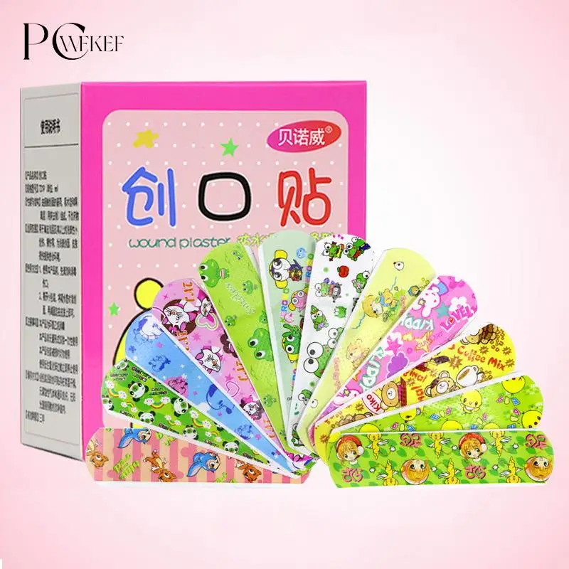 

120PCs Waterproof Breathable Cute Cartoon Band-Aids Hemostasis Adhesive Bandages Band First Aid Emergency Kit For Kids Children