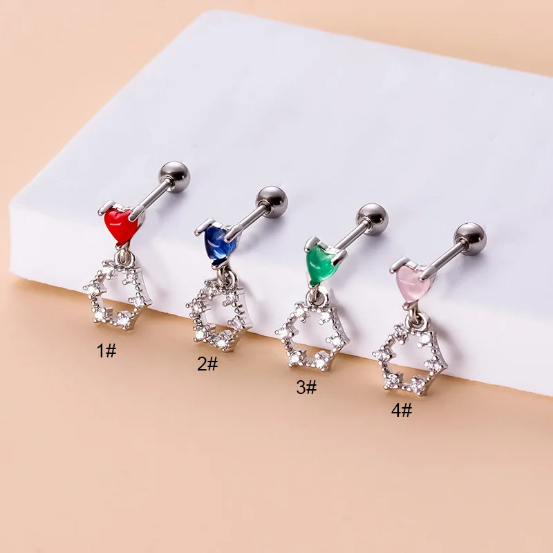 1PC Korean Fashion Stainless Steel Helix Cartilage Piercing Stud Zircon Ear Piercing Earrings for Women Trend Jewelry
1PC Korean Fashion Stainless Steel Helix Cartilage Piercing Stud Zircon Ear Piercing Earrings for Women Trend Jewelry