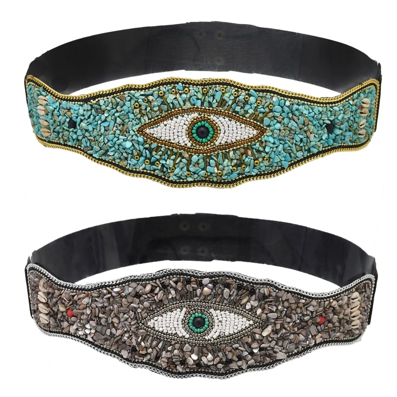 

New style Evil Eye Belt Elastic Corset Waist Belt Sculpting Girdle Tibetan Belt Stretchy Belt Fashion Belts For Women Dresses