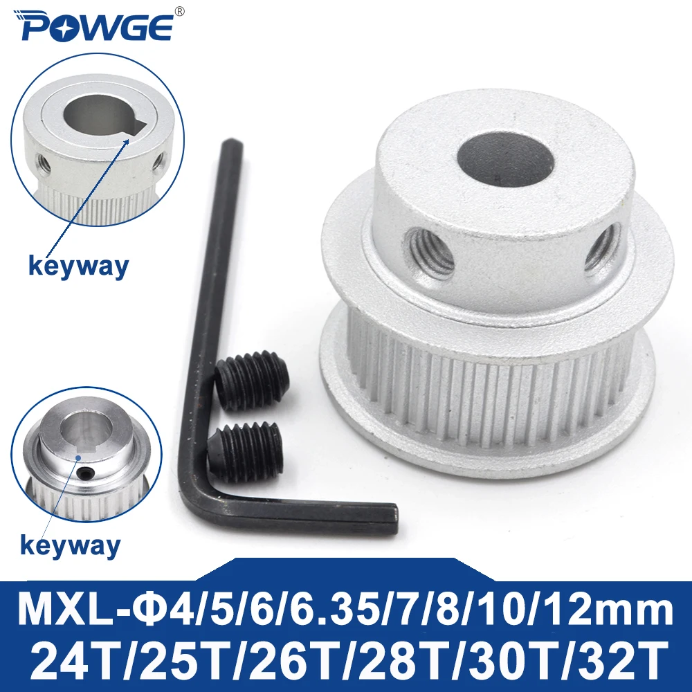 POWGE Алюминиевый синхронный шкив MXL 24T-32T
POWGE Алюминиевый синхронный шкив MXL 24T-32T
