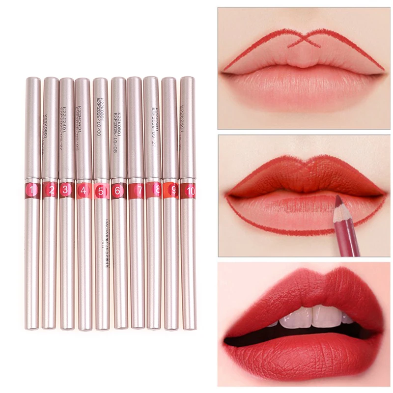 10 Colors Professional Lipliner Pencil Velvety Matte Auto-rotate Lip Liner Pen Lip Tint Gel Lasting Moisturizer Cosmetic Makeup
10 Colors Professional Lipliner Pencil Velvety Matte Auto-rotate Lip Liner Pen Lip Tint Gel Lasting Moisturizer Cosmetic Makeup