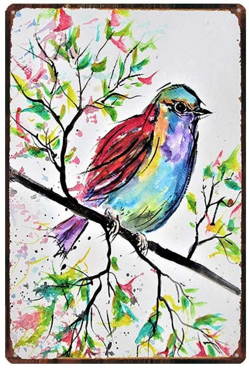Watercolor Garden Flower Bird Tin Sign Floral Metal Sign Retro Wall Art Retro Home Decor Iron Painting 20x30cm
Watercolor Garden Flower Bird Tin Sign Floral Metal Sign Retro Wall Art Retro Home Decor Iron Painting 20x30cm