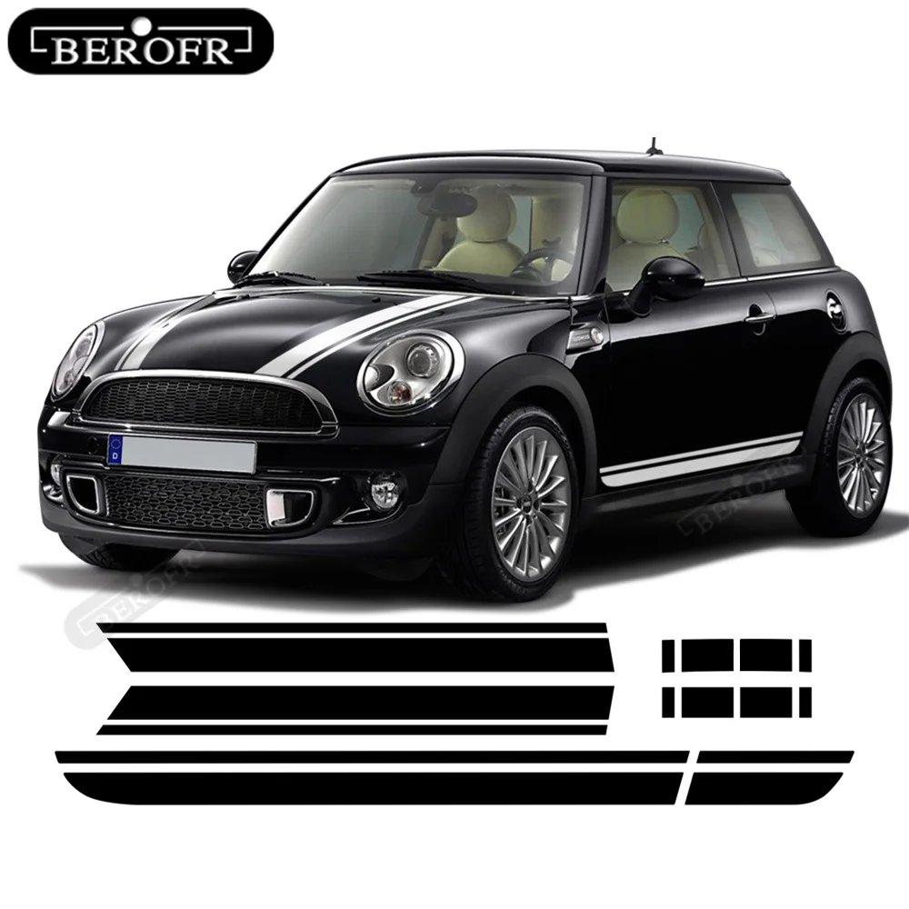 Автомобильный Стайлинг капота крышки капота полосы Гонки боковая юбка наклейка багажник стикер для Mini Cooper R56 крышка 2007-2013 Аксессуары 
Автомобильный Стайлинг капота крышки капота полосы Гонки боковая юбка наклейка багажник стикер для Mini Cooper R56 крышка 2007-2013 Аксессуары