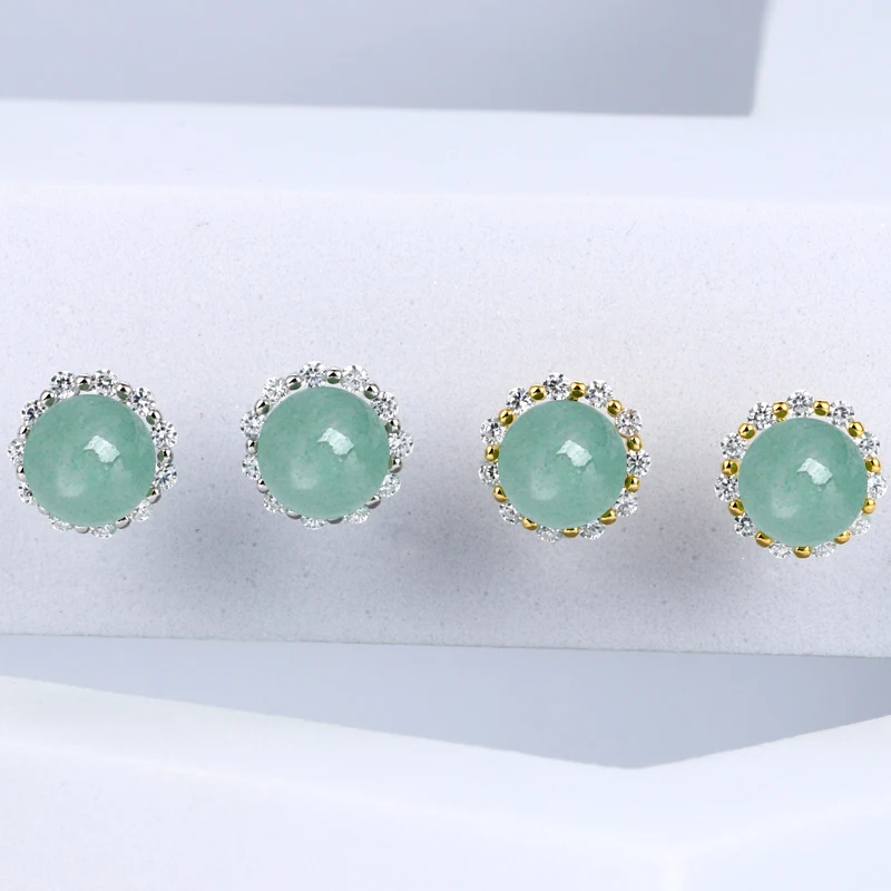 Lnngy 925 Sterling Silver Aventurine Jade Stud Earrings for Women Natural Green Gemstone Round Beads Earring Jewelry
Lnngy 925 Sterling Silver Aventurine Jade Stud Earrings for Women Natural Green Gemstone Round Beads Earring Jewelry