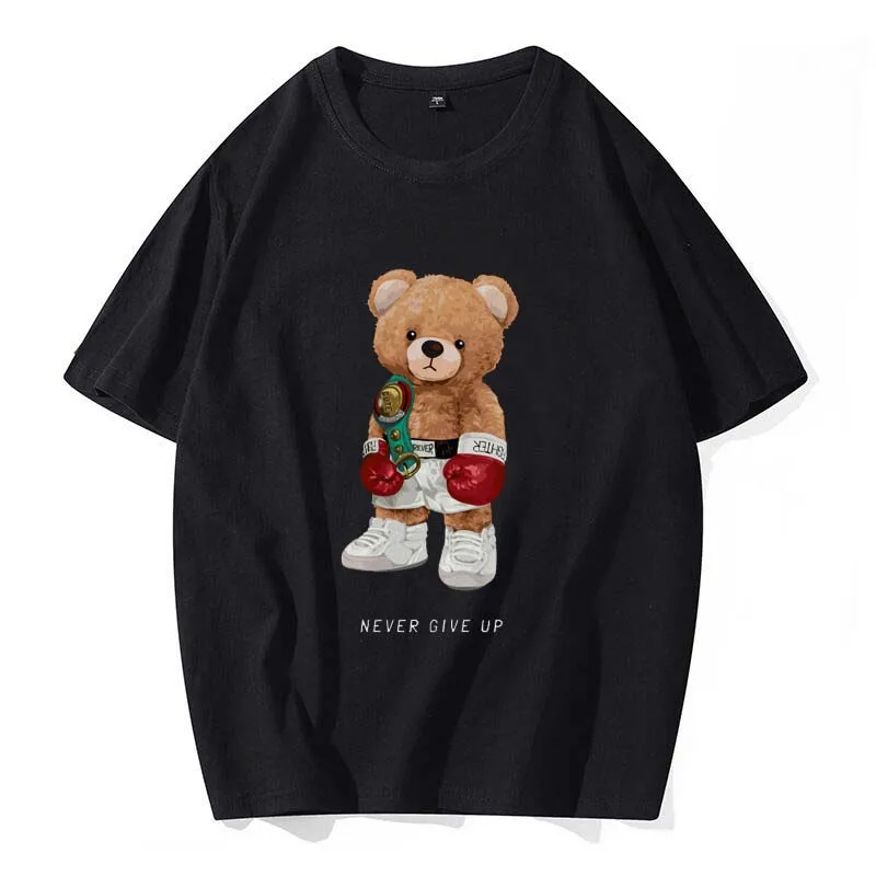 Женская модная универсальная Повседневная футболка с коротким рукавом, топ, милая Веселая Базовая футболка с маленьким медведем, летняя футболка с принтом для пары. 
Женская модная универсальная Повседневная футболка с коротким рукавом, топ, милая Веселая Базовая футболка с маленьким медведем, летняя футболка с принтом для пары.