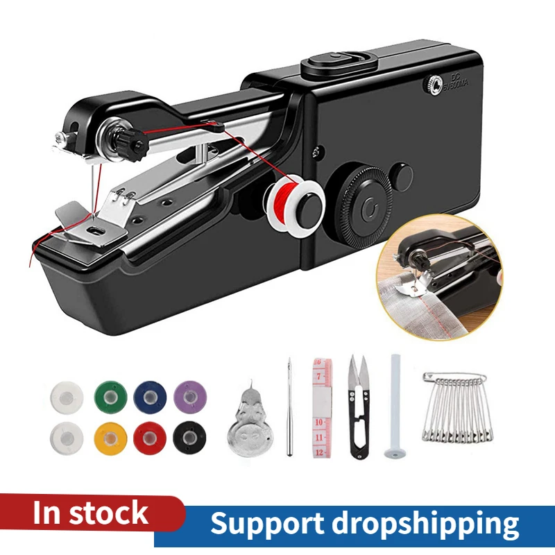 Mini Portable Handheld Sewing Machine Stitch Sew Needlework Cordless Clothes Fabrics Electric Sewing Machine kits Household tool
Mini Portable Handheld Sewing Machine Stitch Sew Needlework Cordless Clothes Fabrics Electric Sewing Machine kits Household tool