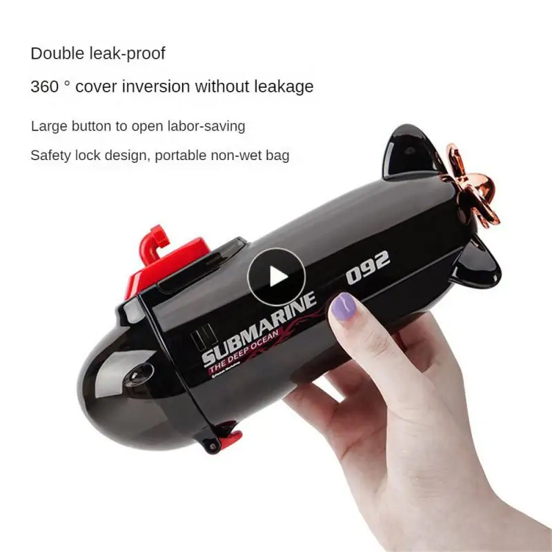 Submarine Toy Shape Creative Water Cup Food Grade Material Safety Lock Design Portable Cup Black Portable Rope 380ml Water Cup
Submarine Toy Shape Creative Water Cup Food Grade Material Safety Lock Design Portable Cup Black Portable Rope 380ml Water Cup