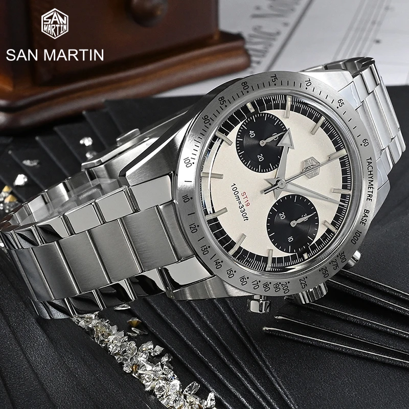 San Martin 38.5mm Sports Chronograph Panda Dial Stainless Steel Mens Watch Luxury Sapphire Glass Automatic Mechanical Dive Watch
San Martin 38.5mm Sports Chronograph Panda Dial Stainless Steel Mens Watch Luxury Sapphire Glass Automatic Mechanical Dive Watch