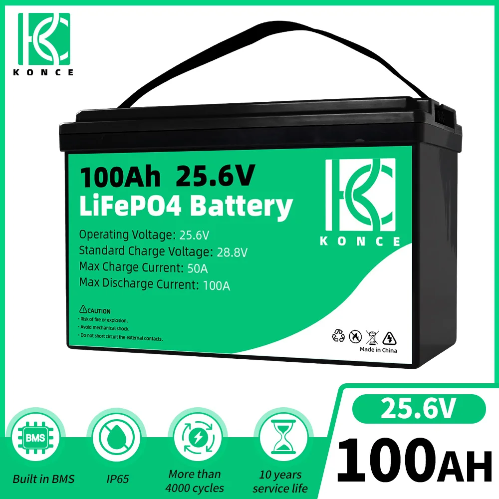 Grade A 24V 100Ah LiFePO4 Battery Pack Built-in BMS Deep Cycle Lithium Iron Phosphate Cell For Solar Power RV Car Golf Marine
Grade A 24V 100Ah LiFePO4 Battery Pack Built-in BMS Deep Cycle Lithium Iron Phosphate Cell For Solar Power RV Car Golf Marine