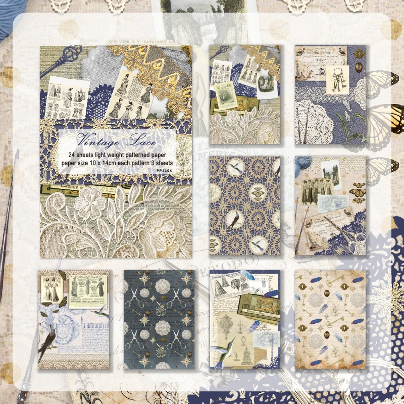 Panalisacraft 24sheets 10*14cm vintage Lace background patterned paper Scrapbooking handcraft paper pack DIY background paper
Panalisacraft 24sheets 10*14cm vintage Lace background patterned paper Scrapbooking handcraft paper pack DIY background paper
