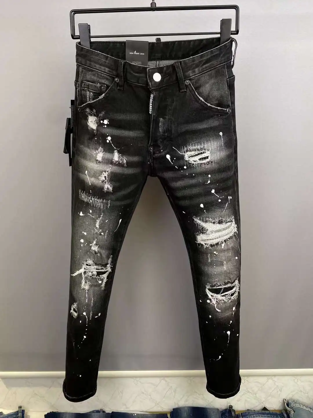 Dsquared2 Women's/Men's Black Paint Bleached Hole Splash Cool Style Fashion Pencil Pants Jeans 9859#
Dsquared2 Women's/Men's Black Paint Bleached Hole Splash Cool Style Fashion Pencil Pants Jeans 9859#