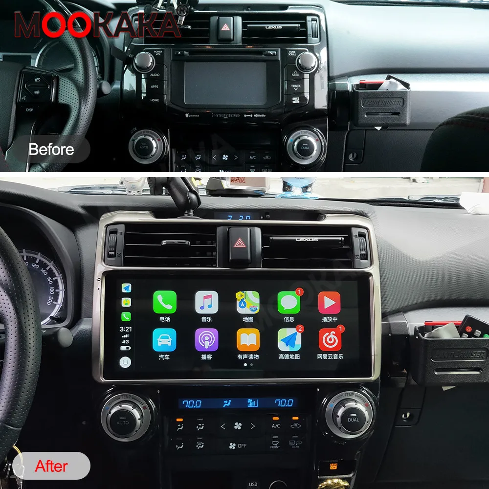 

12.3"Android 10 For Toyota 4 Runner 4Runner 2009-2019 Car AutoStereo GPS Navigation HeadUnit Multimedia Player Aircon Radio Tape