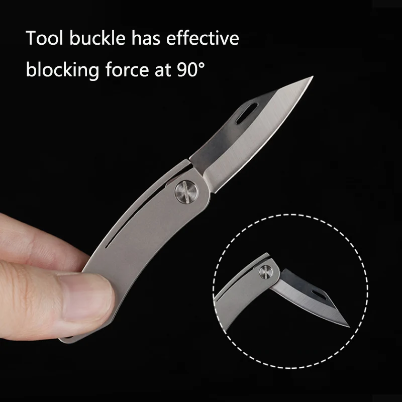 

1pcs Pure Titanium Mini Knife Sharp Demolition Express Knives Keychain Pendant Letter Opener Unboxing Knife Portable EDC Tool