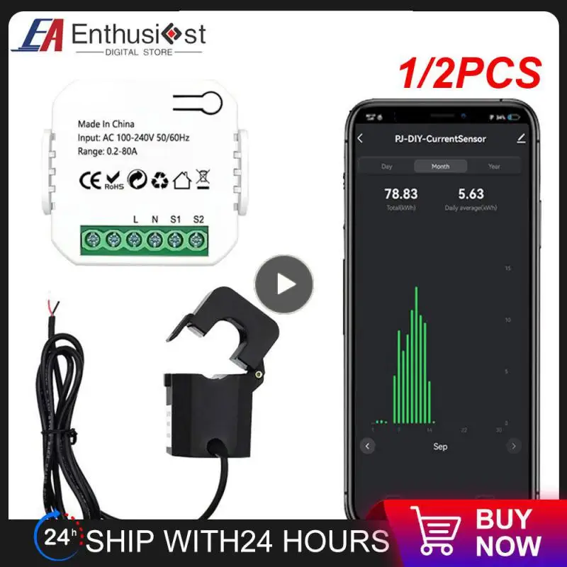 1/2PCS Tuya Smart Life WiFi Energy Meter 80A with Current Transformer Clamp KWh Power Monitor Electricity Statistics110V 230V
1/2PCS Tuya Smart Life WiFi Energy Meter 80A with Current Transformer Clamp KWh Power Monitor Electricity Statistics110V 230V