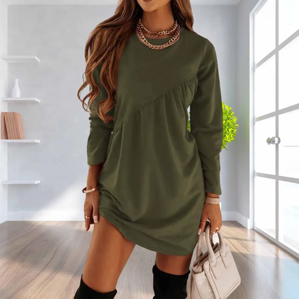 Chic Autumn Dress Pleated Breathable Autumn Winter Long Sleeve Casual Dress Mini Dress Pullover Dress
Chic Autumn Dress Pleated Breathable Autumn Winter Long Sleeve Casual Dress Mini Dress Pullover Dress