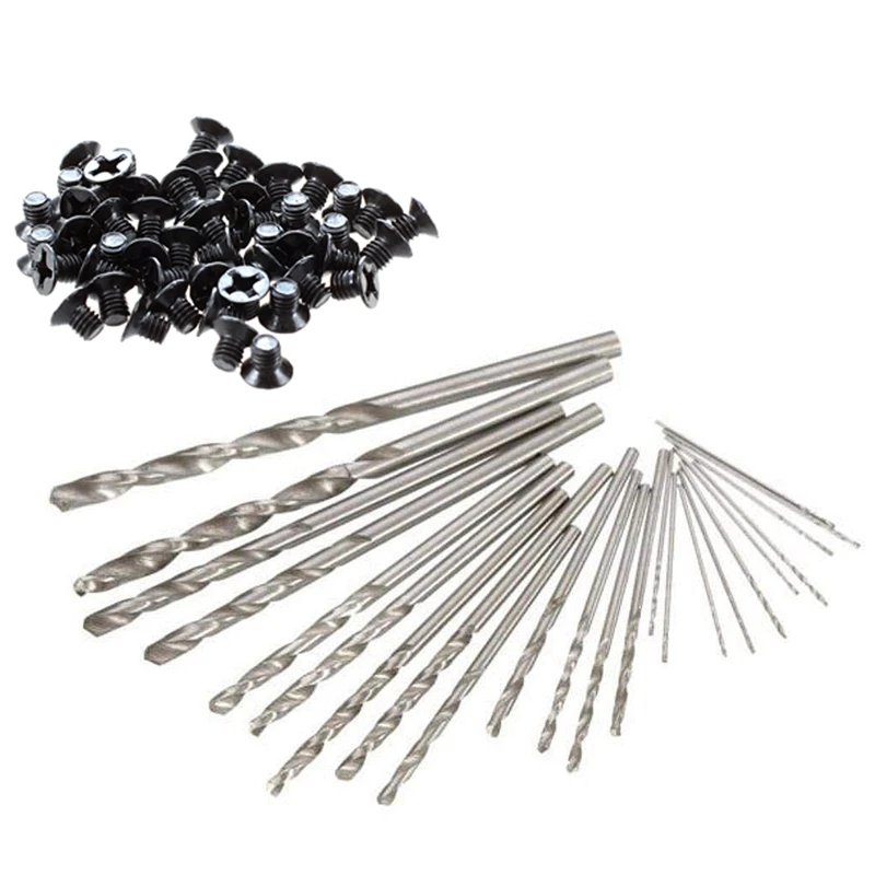 25Pc 0.5-3.0Mm Set Of Miniature Straight Shank Small Twist Drill Set Bodhi Hole Small Drill Kit & 50 Pcs M3x4mm Screws Replaceme
25Pc 0.5-3.0Mm Set Of Miniature Straight Shank Small Twist Drill Set Bodhi Hole Small Drill Kit & 50 Pcs M3x4mm Screws Replaceme