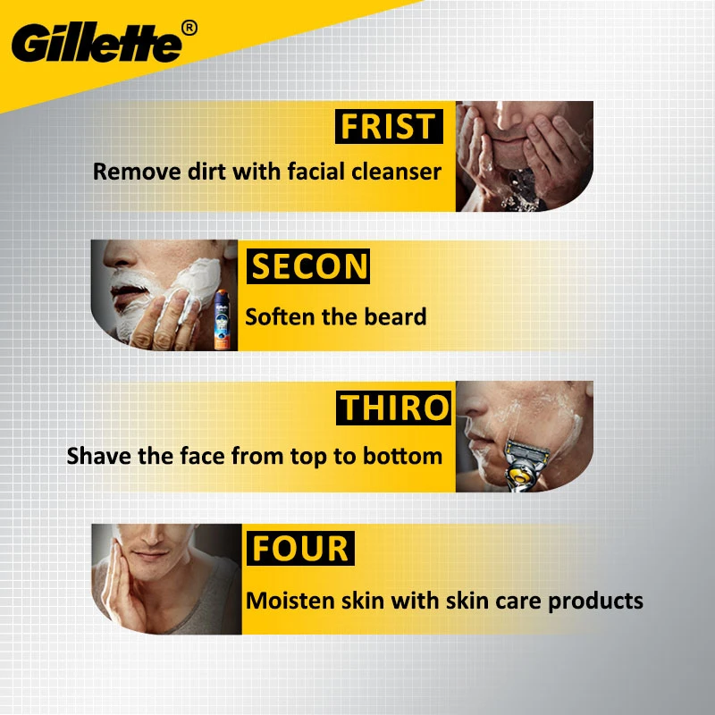 Оригинальная бритва Gillette Fusion Proshield 5-слойный держатель ручки из нержавеющей стали