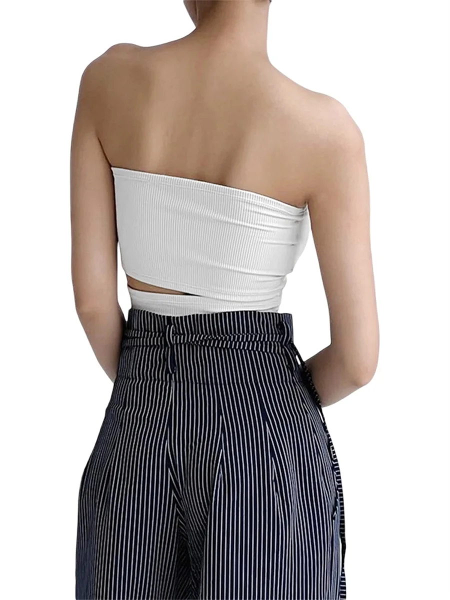 Women Hollow Cut out Strapless Tube Top Sexy Elastic Backless Knit Bandeau Crop Top Vest Club Streetwear (A-White S)
Women Hollow Cut out Strapless Tube Top Sexy Elastic Backless Knit Bandeau Crop Top Vest Club Streetwear (A-White S)