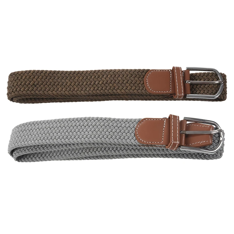 ASDS-2Pcs Men Leather Braided Elastic Stretch Metal Buckle Belt Waistband Light Gray & Dark Khaki
ASDS-2Pcs Men Leather Braided Elastic Stretch Metal Buckle Belt Waistband Light Gray & Dark Khaki