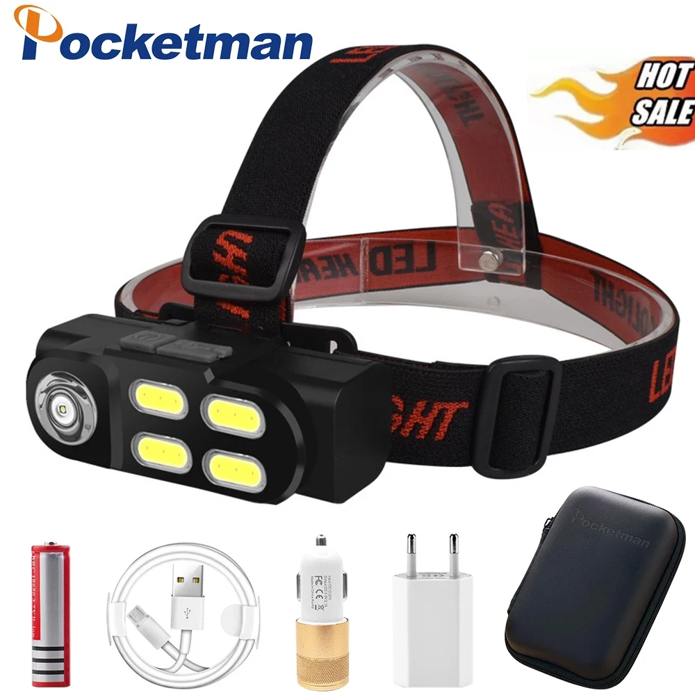 Powerful XPE+4COB LED Headlamp Waterproof Headlight USB Rechargeable Head Lamp Lightweight Camping Headband Head Flashlight
Powerful XPE+4COB LED Headlamp Waterproof Headlight USB Rechargeable Head Lamp Lightweight Camping Headband Head Flashlight